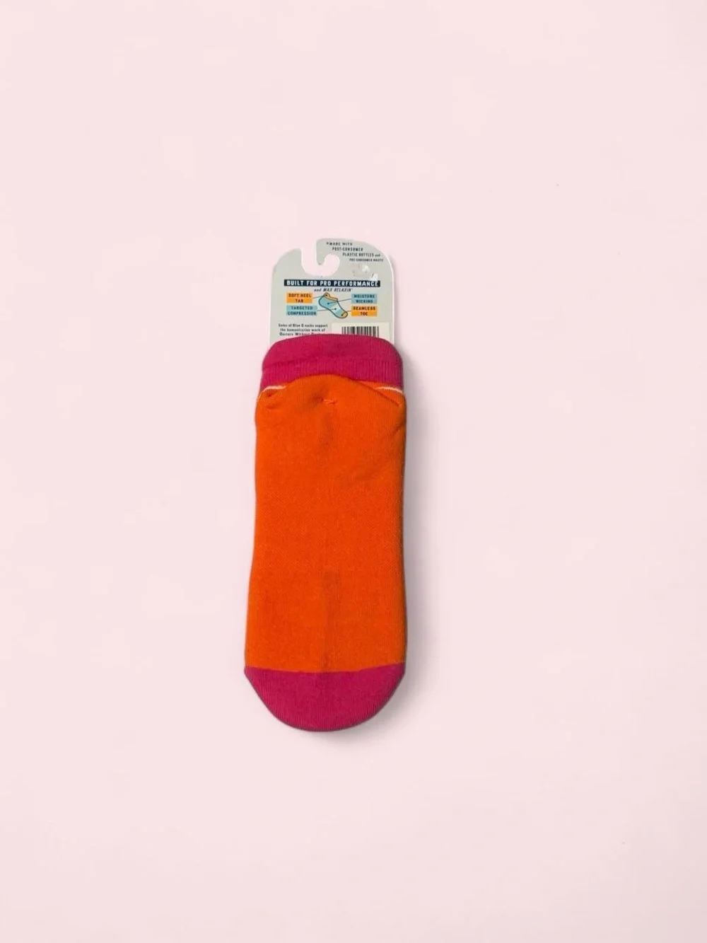 Blue Q Mom Battery Low Orange & Pink Novelty Sneaker Socks